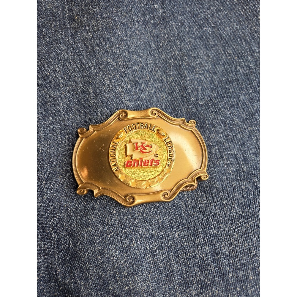 Vintage 1978 Kansas City Chiefs Raintree Brass Belt Buckle - Rare NFL